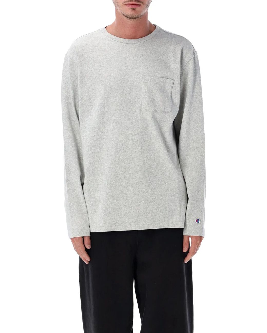 Champion Gray Long Sleeve T-Shirt for men