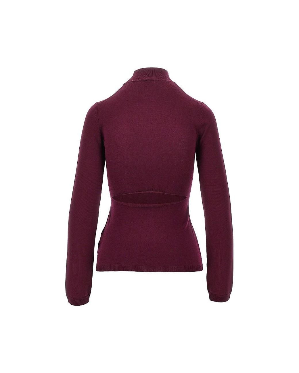 Jil Sander Purple Wool Sweater With Back Slash