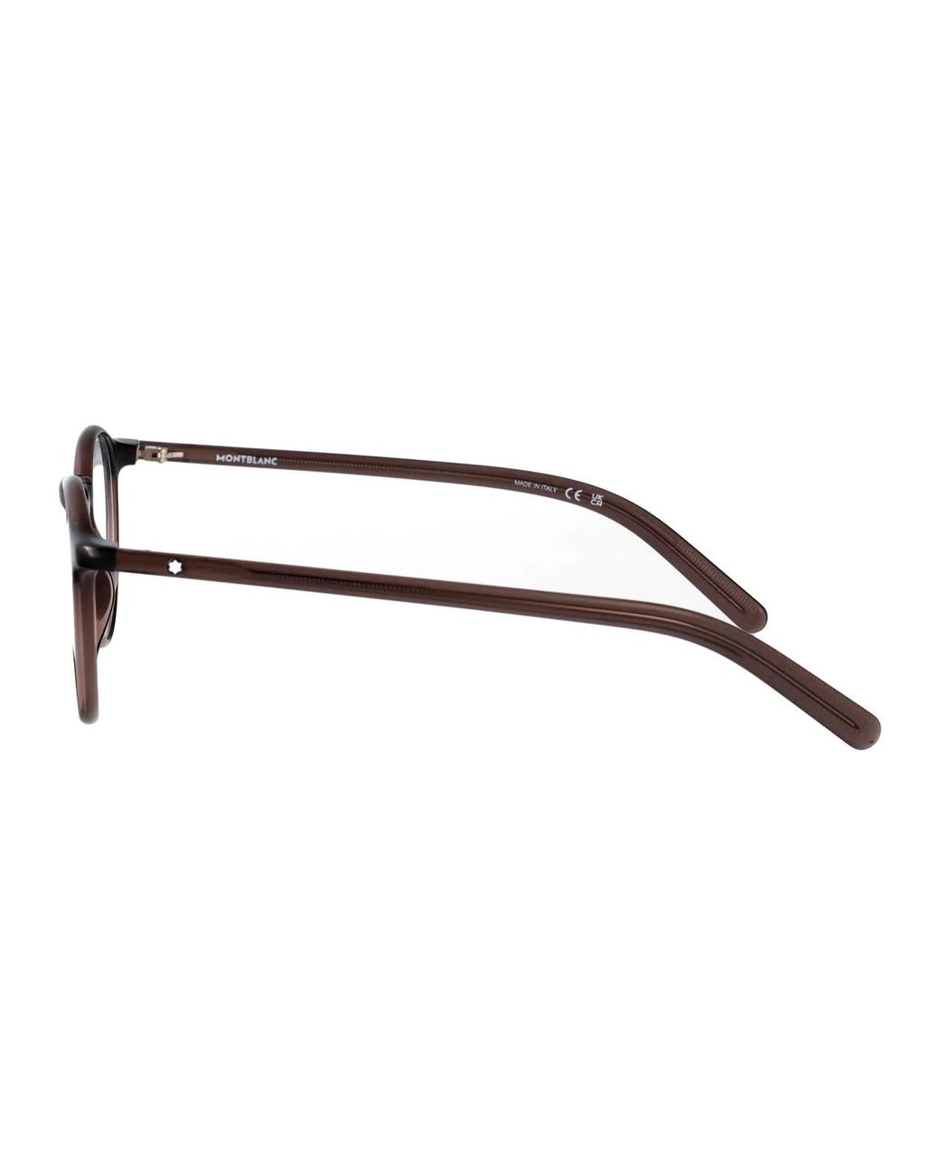 Montblanc Brown Transparent Acetate Glasses for men