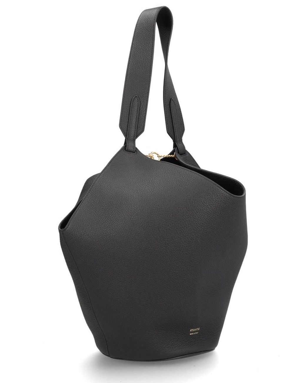 Khaite Black Small Leather Lotus Tote Bag