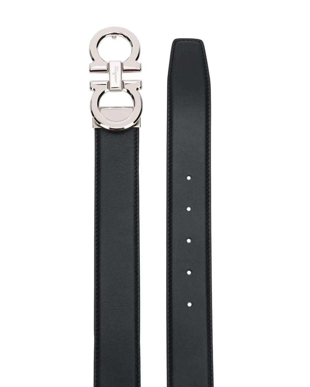 Ferragamo Black Gancini Reversible Buckle Belt for men