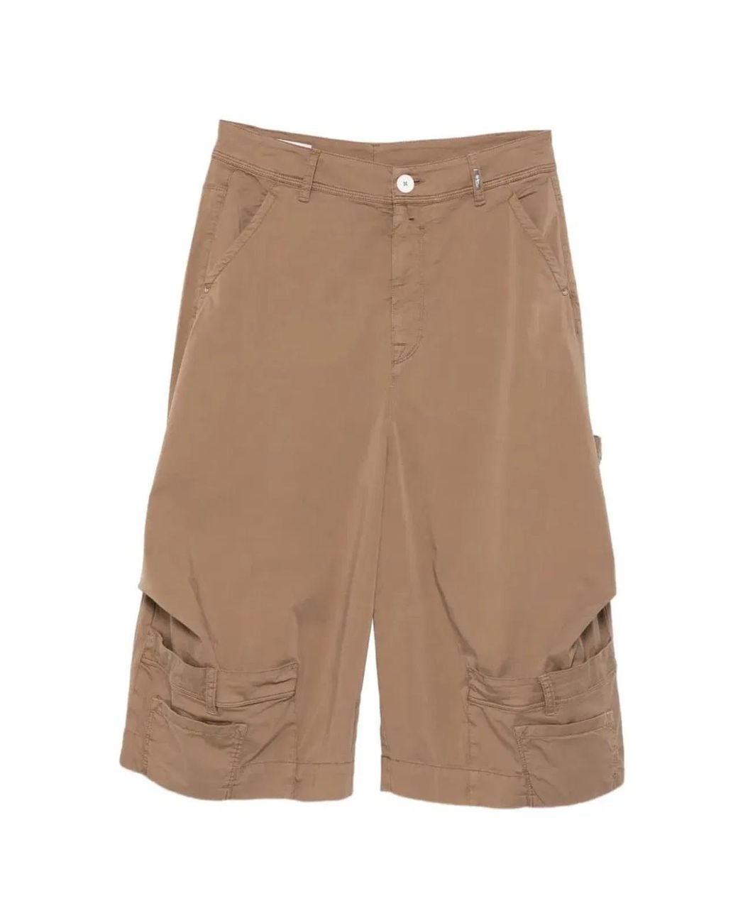 High Natural Patch-Pocket Trousers