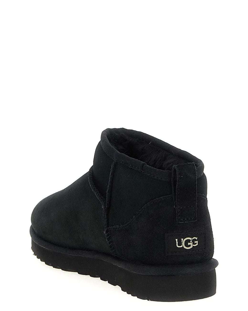 Ugg Black 'Classic Ultra Mini' Ankle Boots for men