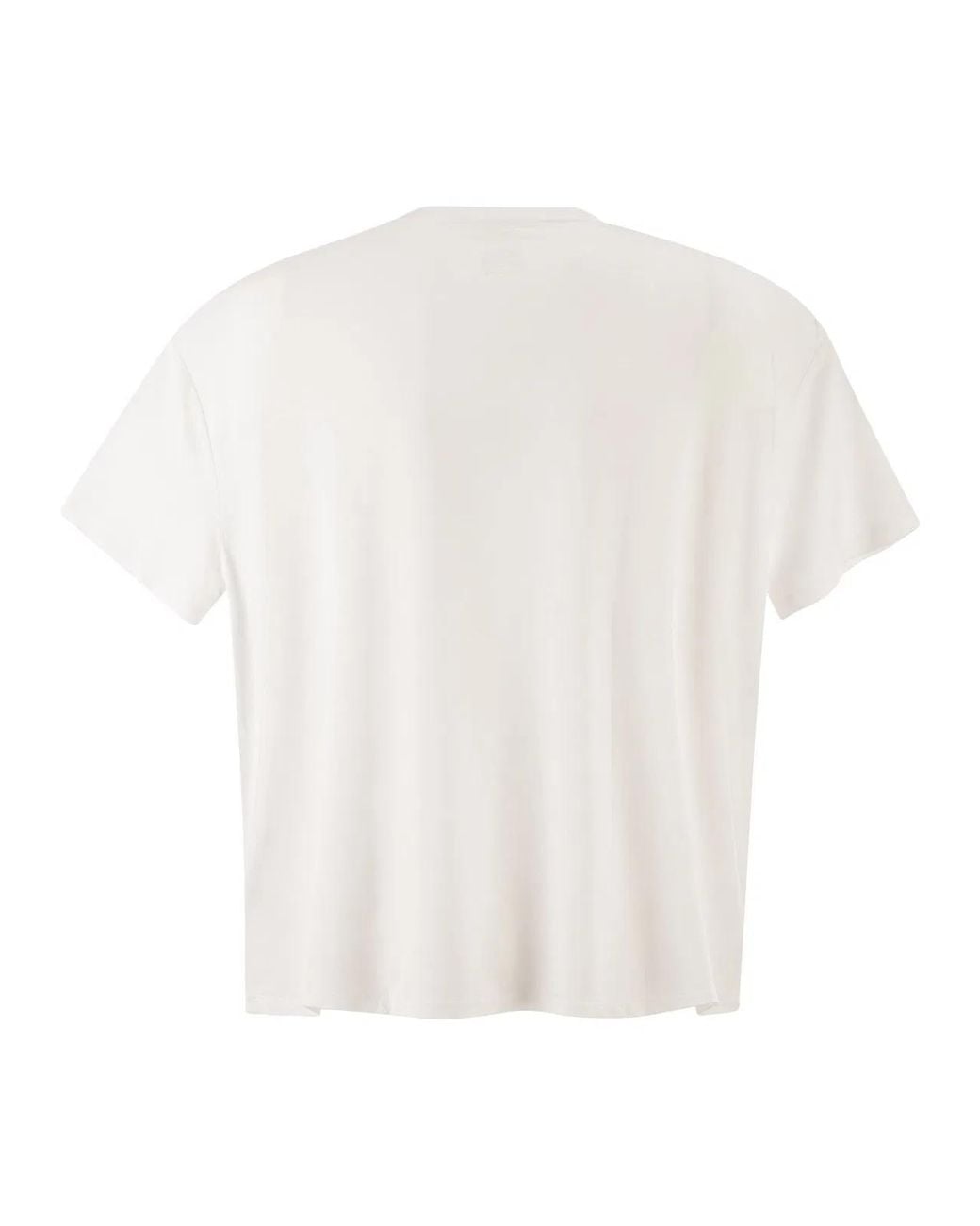 Majestic White Stretch Viscose T-Shirt With Round Neckline