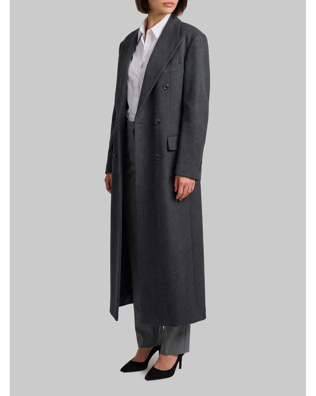 Tagliatore Gray Caitlyn Double-Breasted Coat