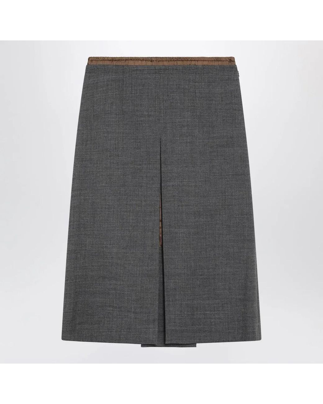 Prada Gray Slate Wool Skirt