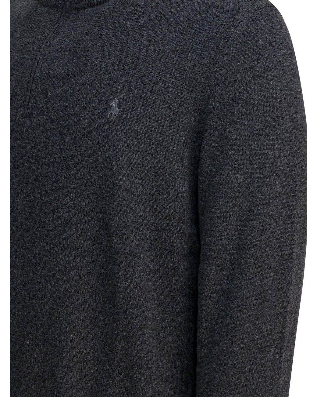 Polo Ralph Lauren Blue Sweater With A Half-Zip And Logo for men