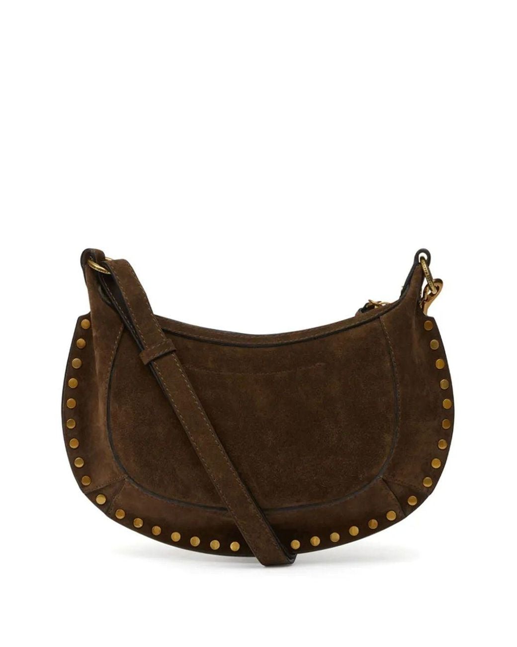 Isabel Marant Brown Oskan Moon Leather Shoulder Bag