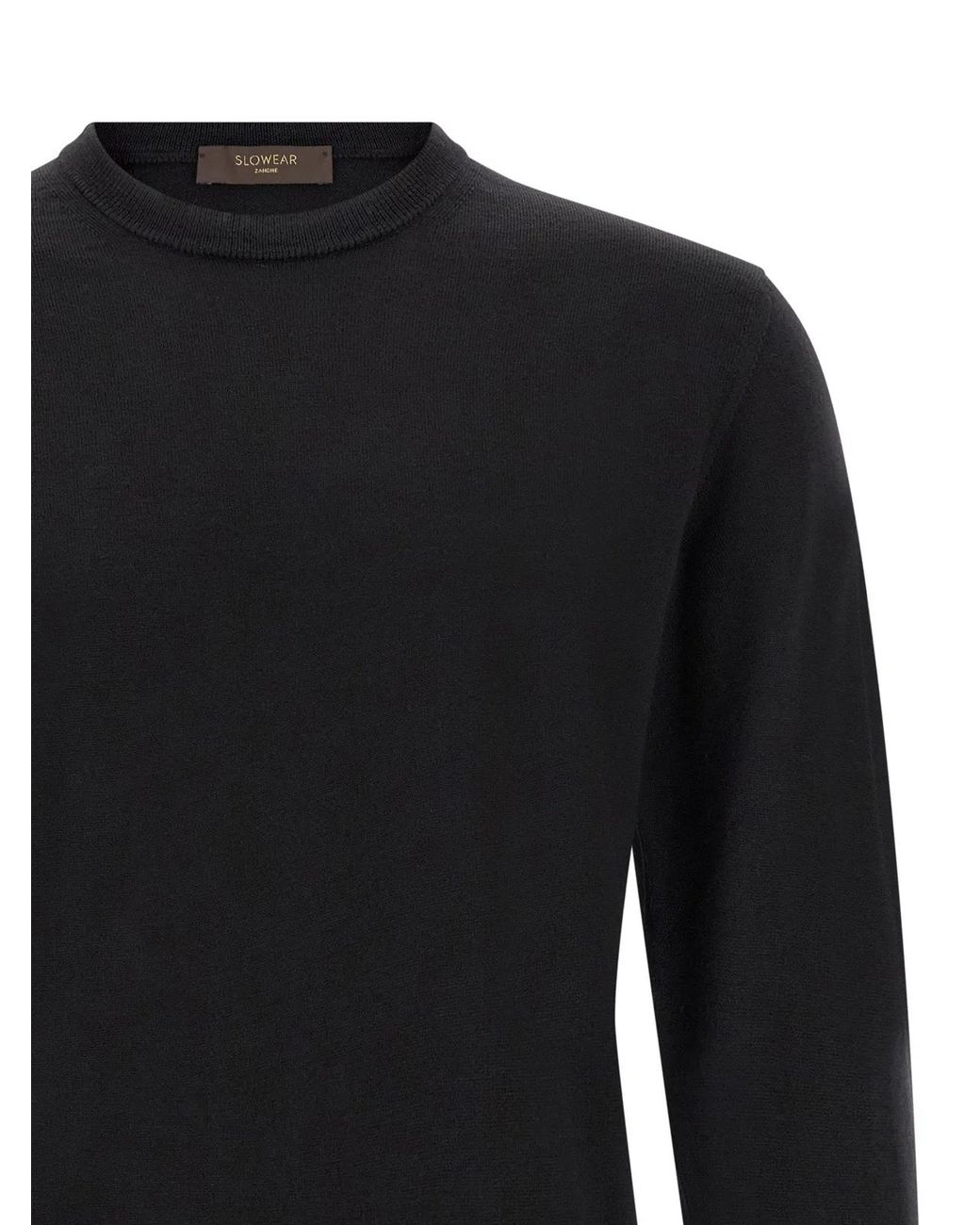 Zanone Black Wool Sweater for men