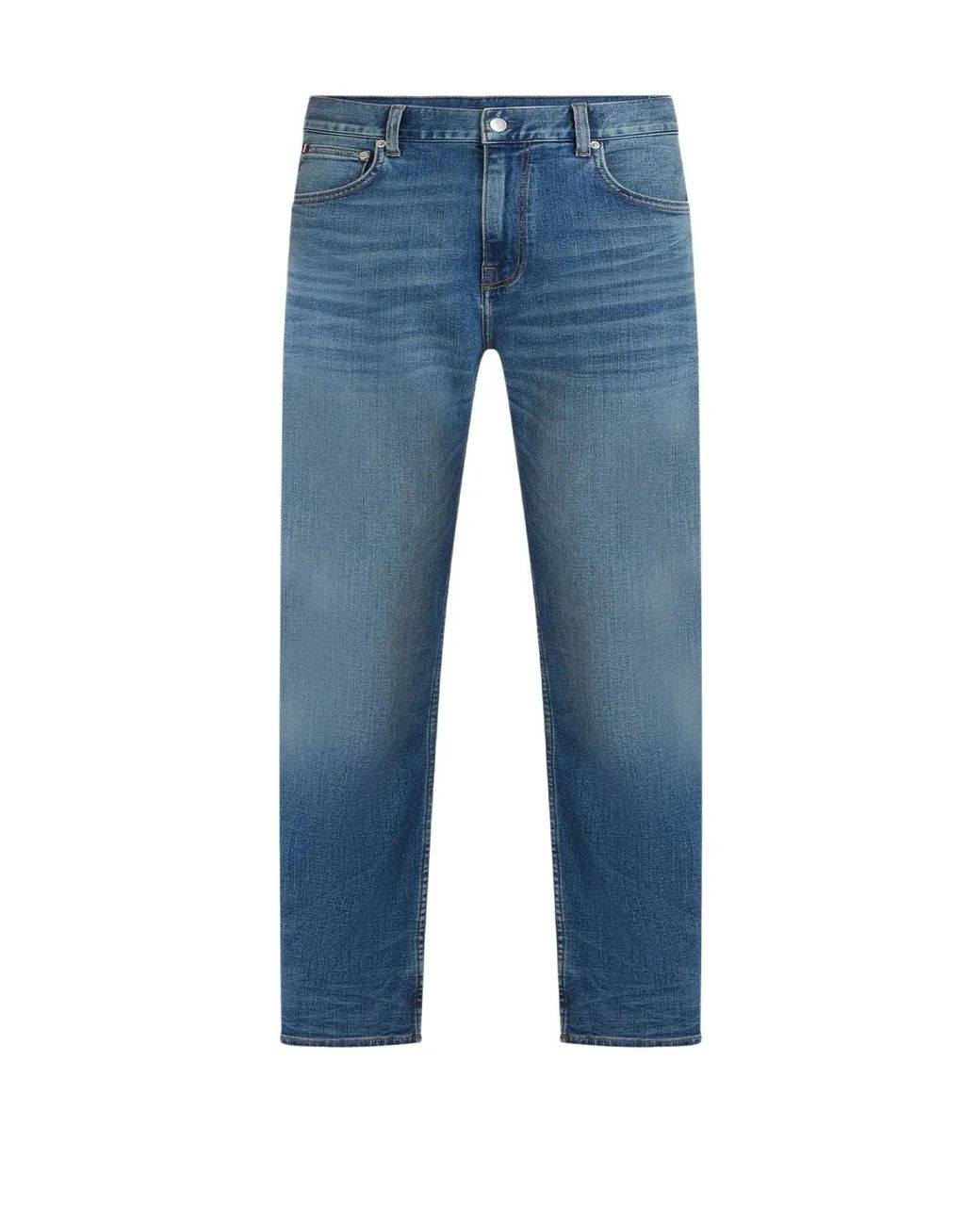 Tommy Hilfiger Blue Denton Straight Fit Jeans With Whiskers for men