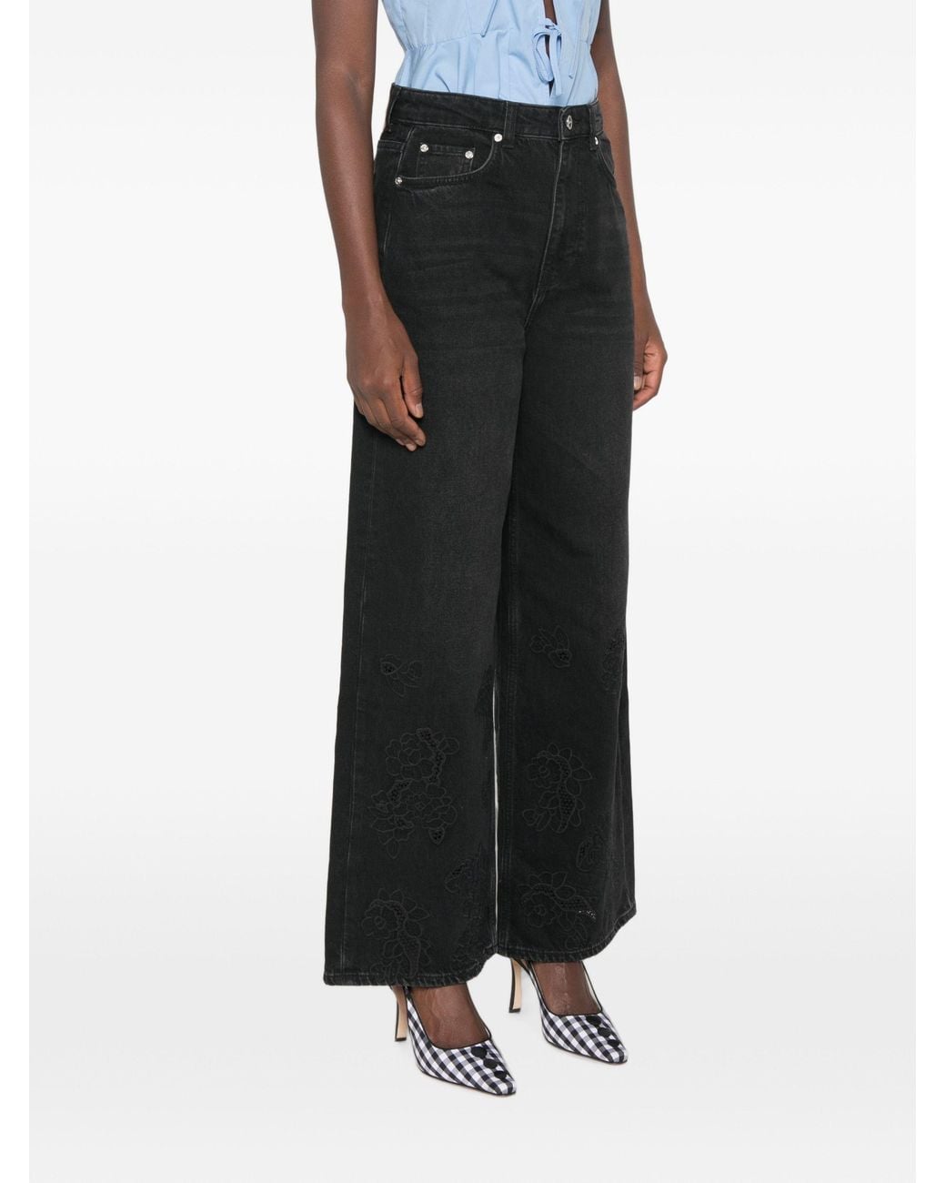 Ganni White Cotton Denim Lari Jeans