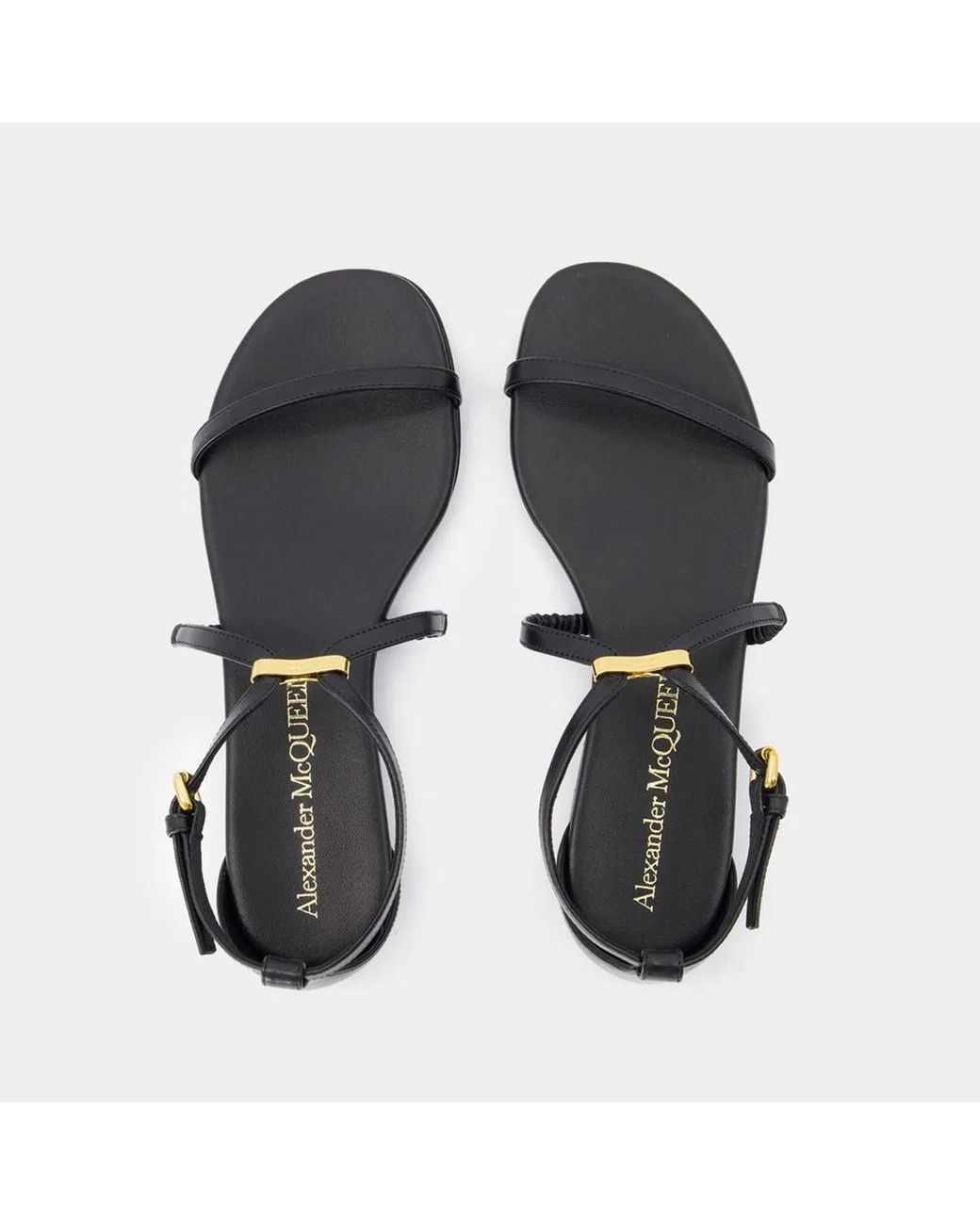 McQueen Black Harness Sandals