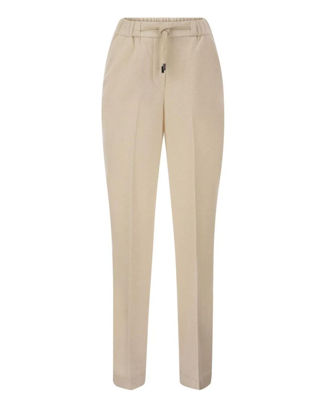 Peserico Natural Tailored Virgin Wool, Cashmere And Metallic Fibre Jogger Trousers