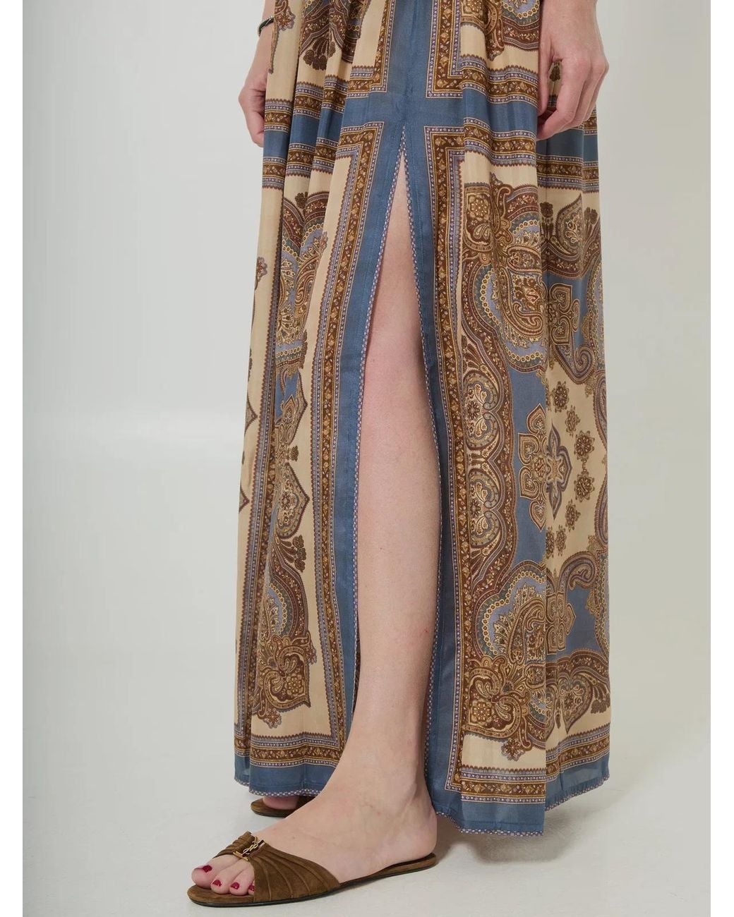 Zimmermann Blue Mahon Waisted Maxi Dress