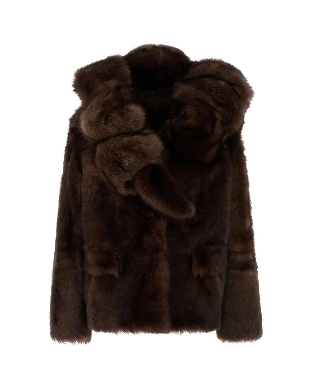 Prada Black Solid Furr Jacket