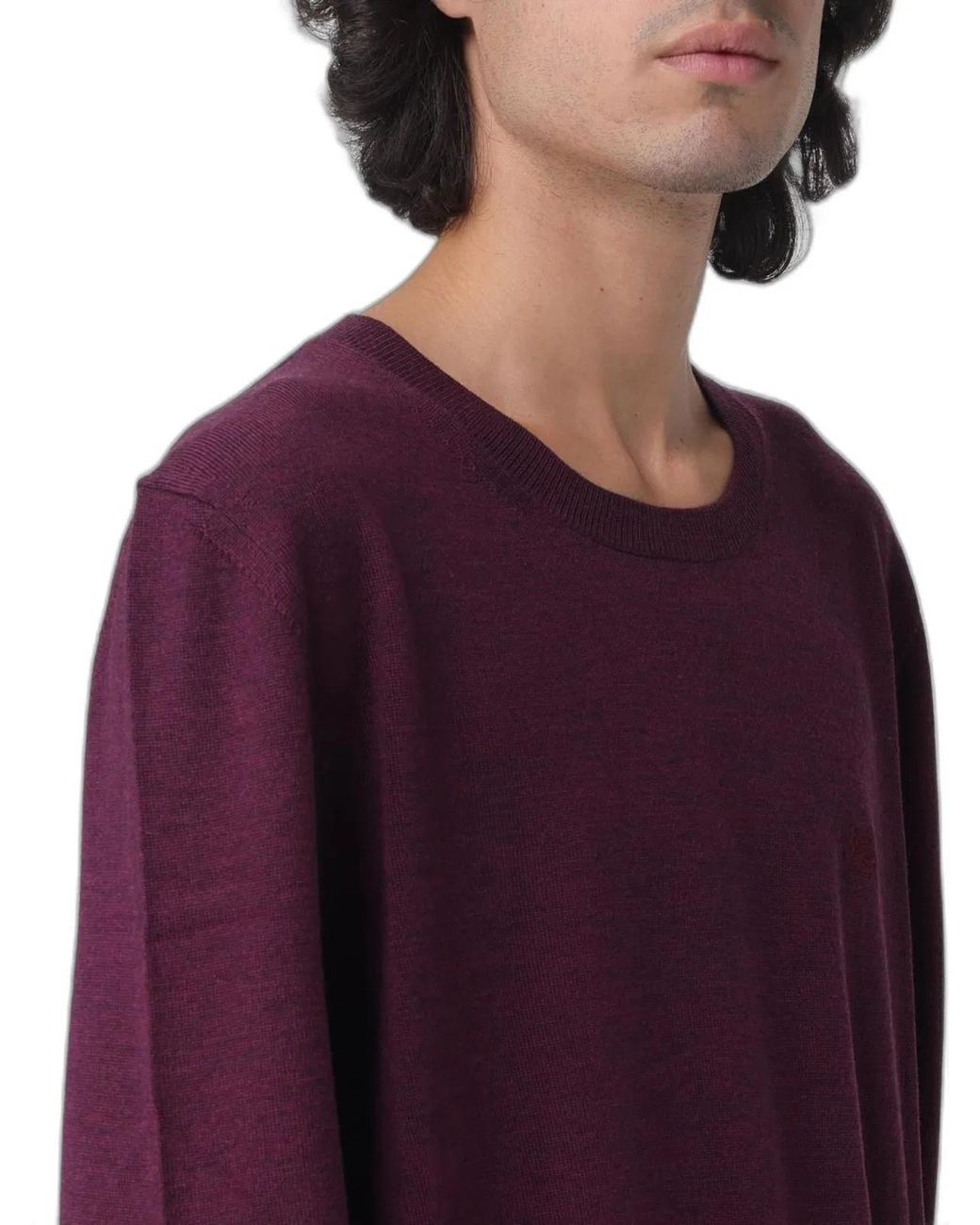 Etro Purple Knitted C-Neck for men