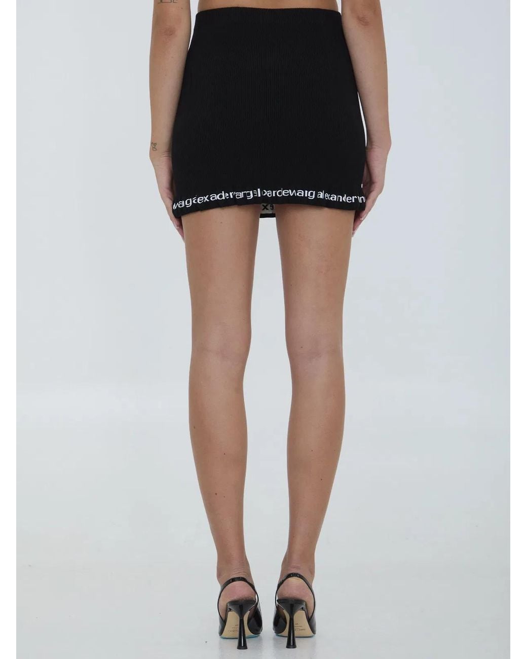 Alexander Wang Black Ribbed Mini Skirt