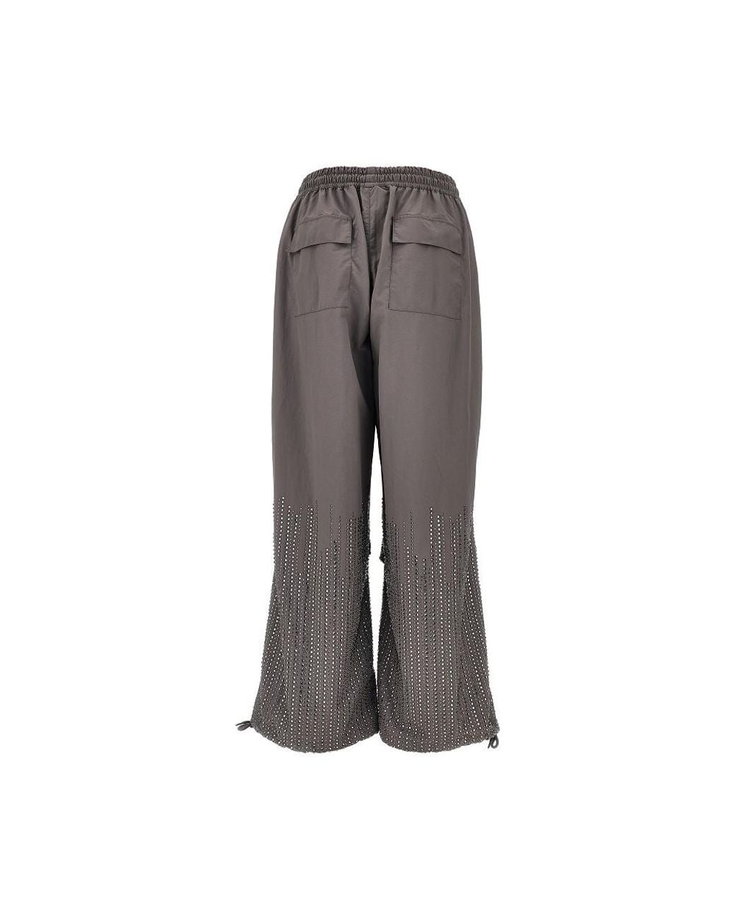 VENUJA Gray Crystal Parachute Pants