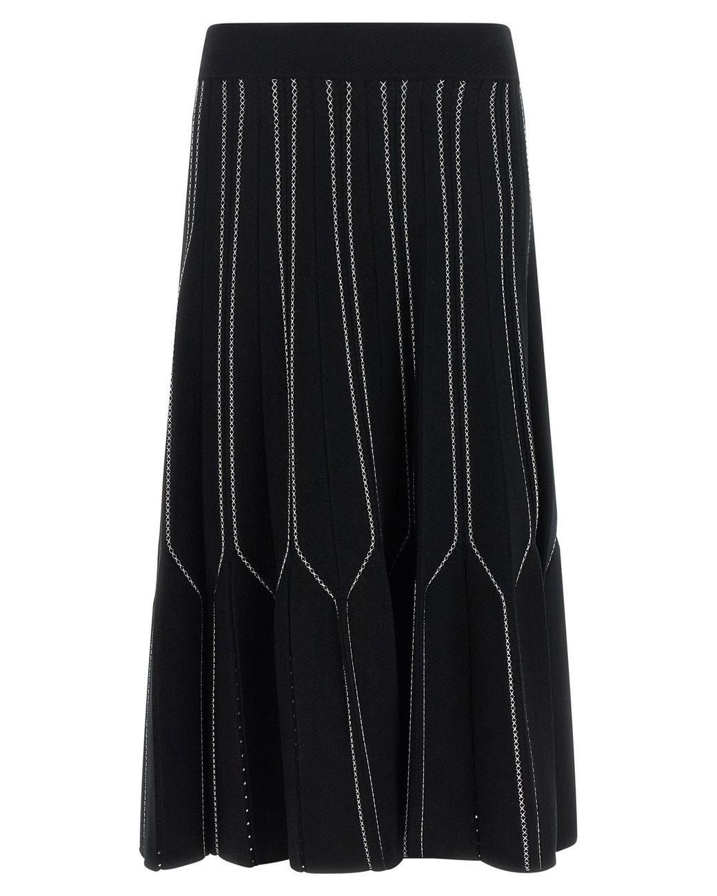 Elisabetta Franchi Black Origami Knit Skirt