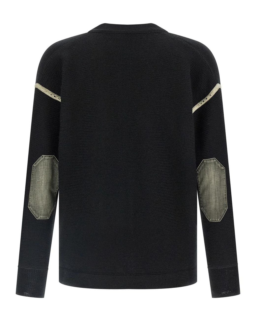 Maison Margiela Black Elbow Patch Cardigan for men
