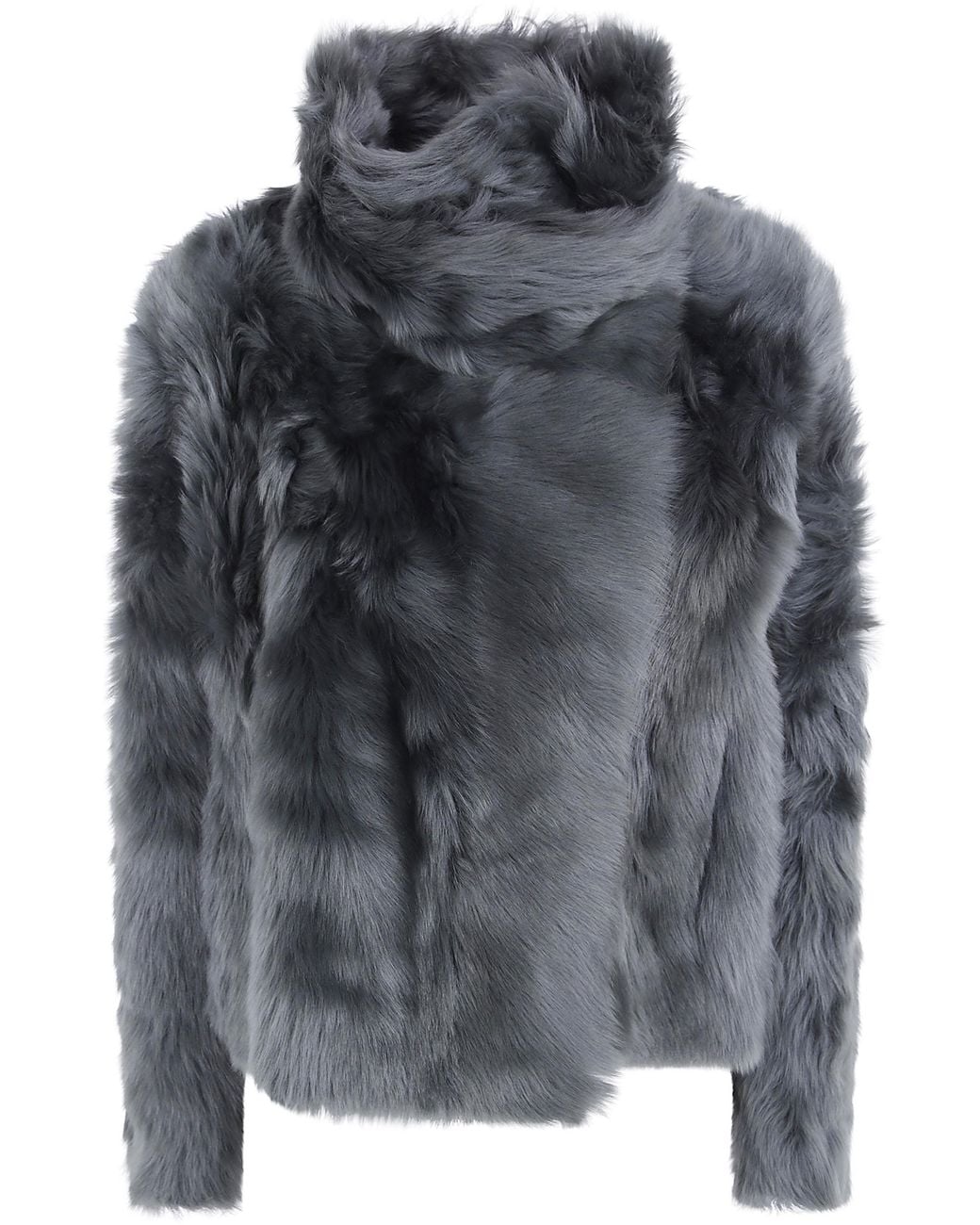 Yves Salomon Gray 55 Cm Jacket