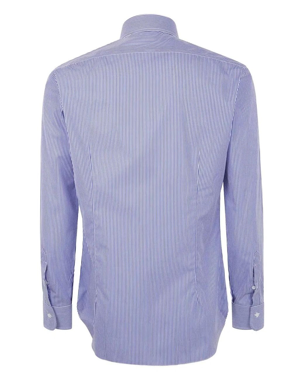 Barba Napoli Blue "Bacchetta" Popeline Shirt for men