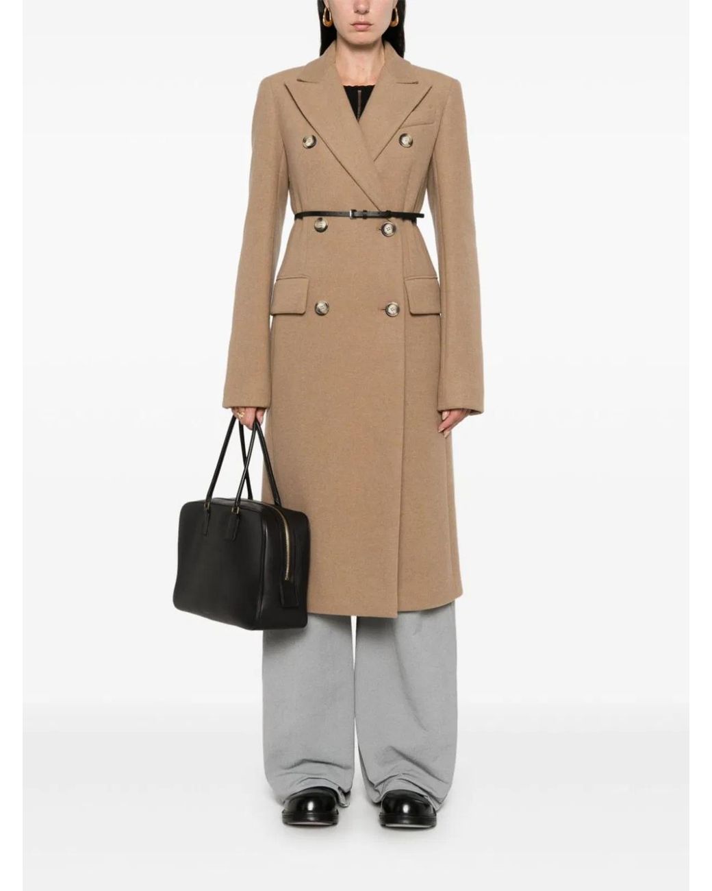 Max Mara Natural Wool Double-Breasted Coat