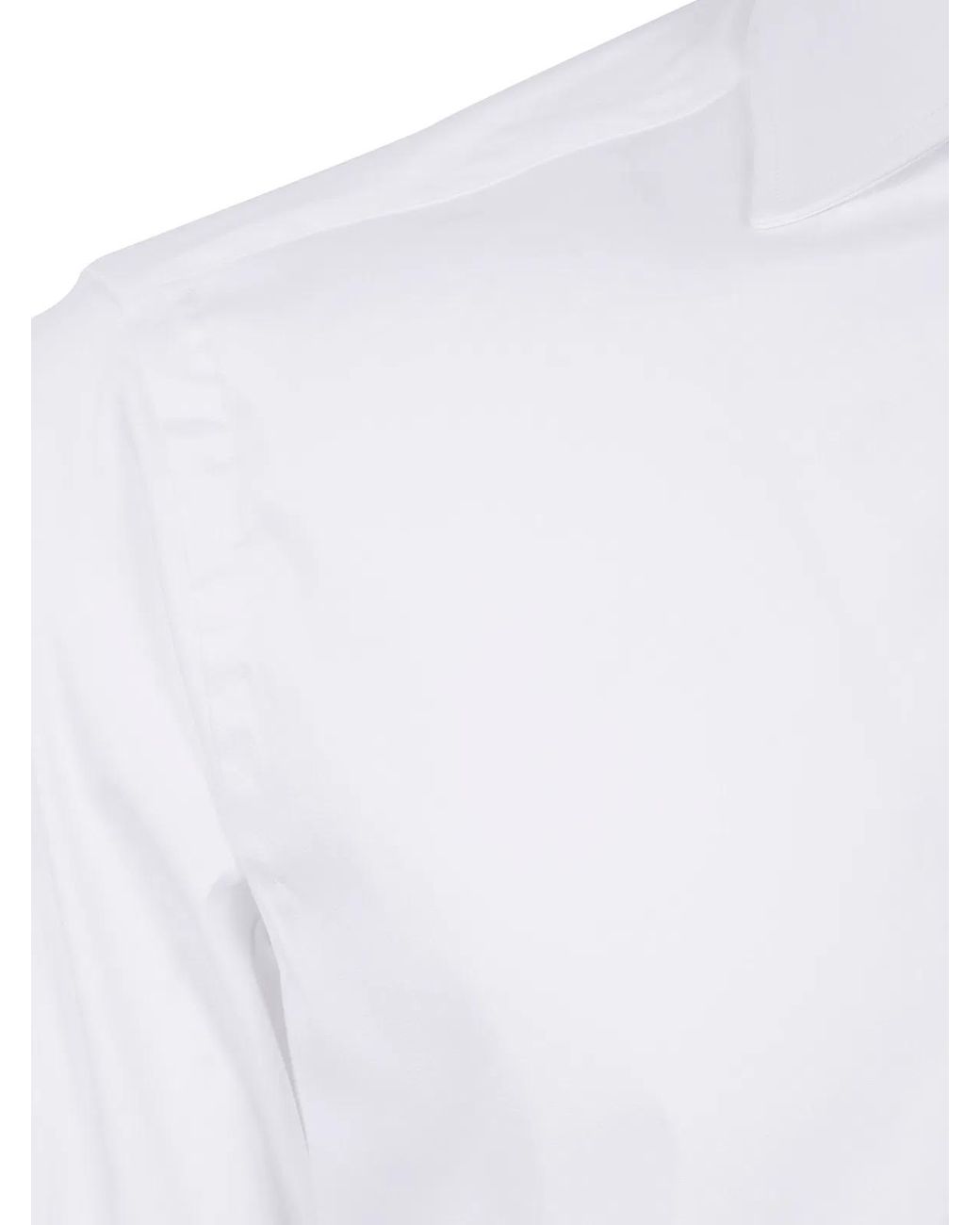 Barba Napoli White "Classic" Popeline Stretch Shirt for men