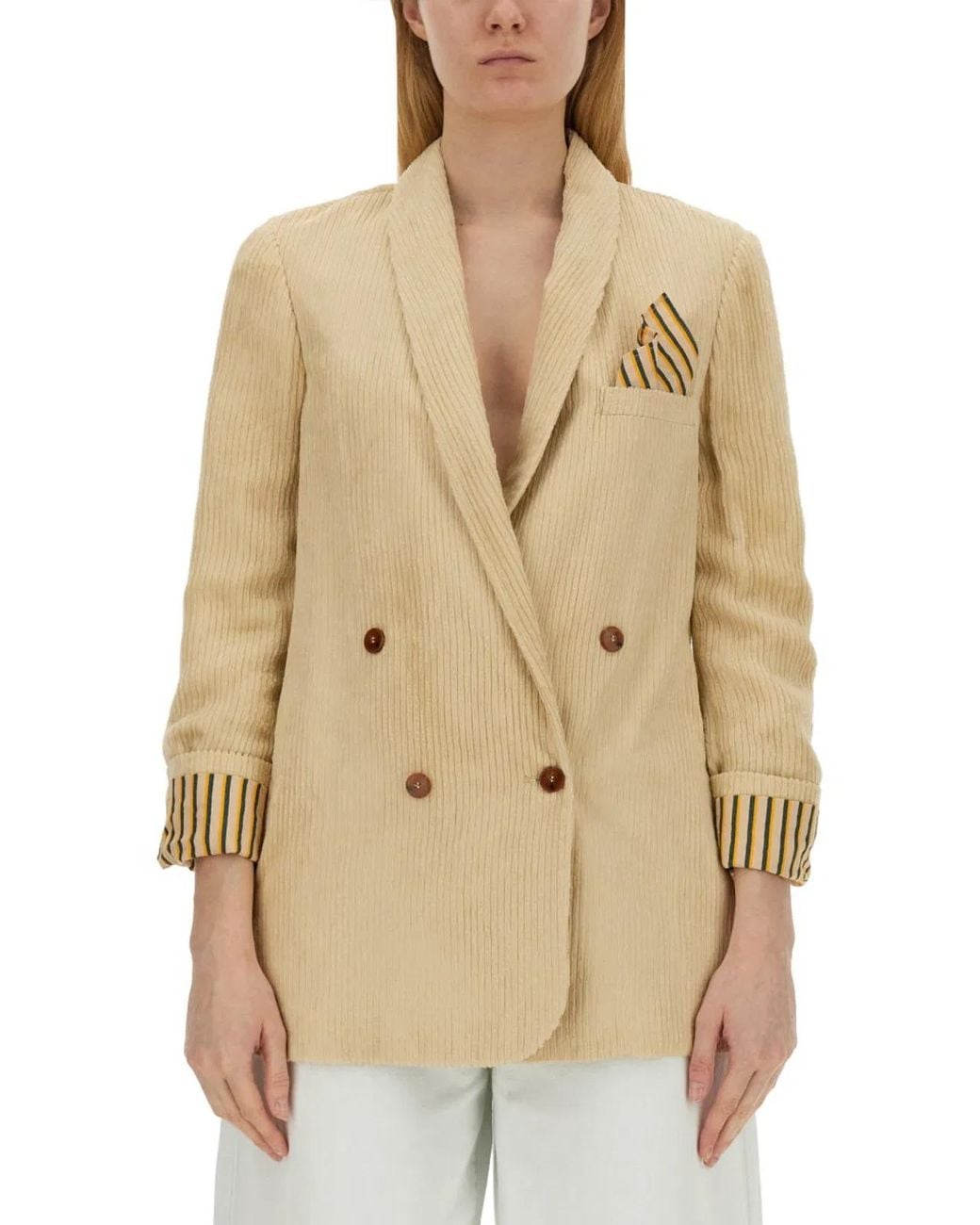 Alysi Natural Double-Breasted Jacket