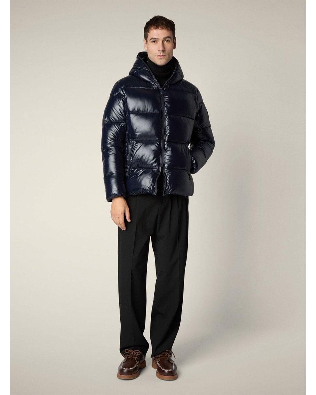 Save The Duck Black Edgard Down Jacket With Laqué Finish for men