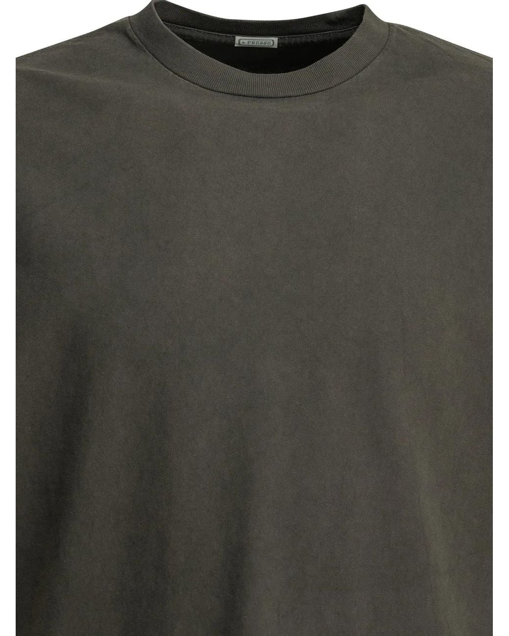 A.PRESSE Green "Vintage" Crewneck T-Shirt for men