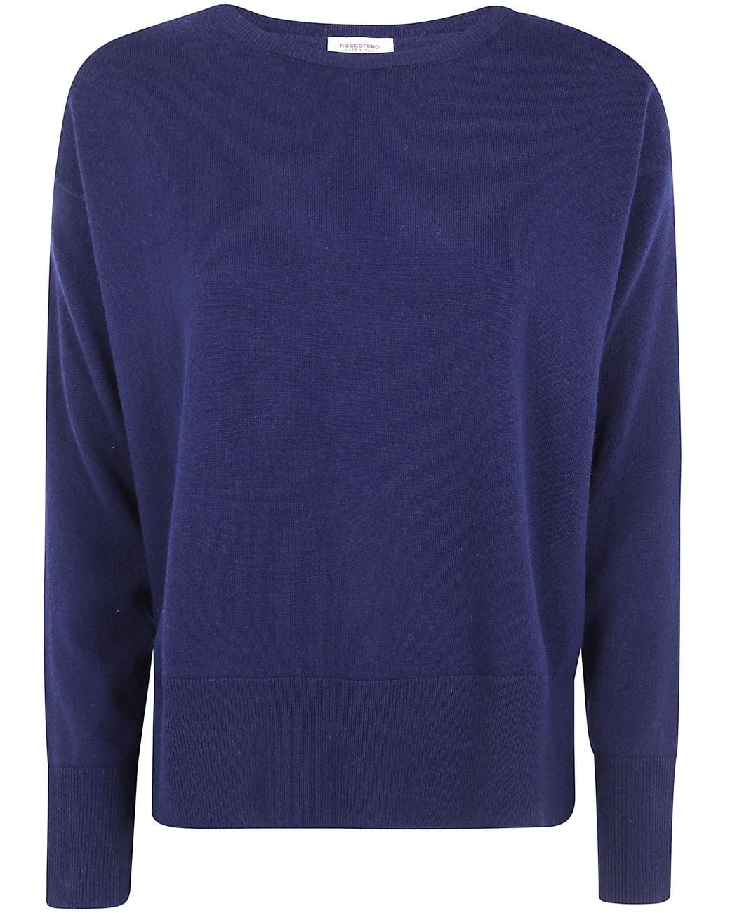 Rossopuro Blue Long Sleeved Boat Neckline Over Sweater