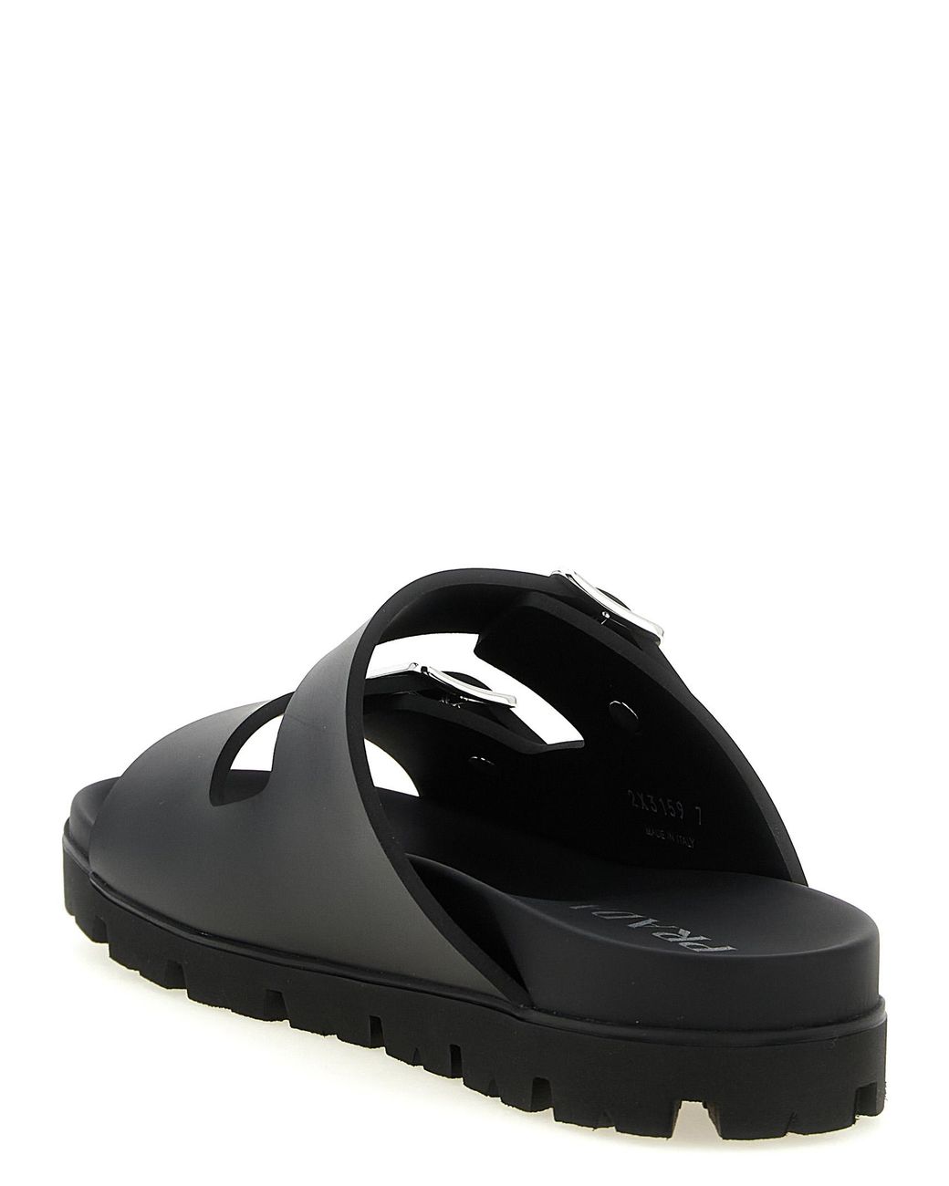 Prada Black Rubber Slides for men