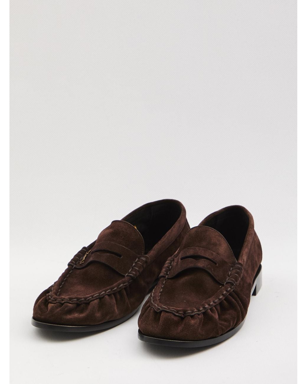 Saint Laurent White Testa Di Moro Suede Leather Le Loafer Loafers