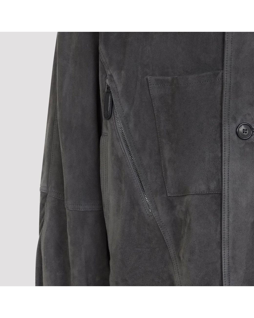 Giorgio Armani Gray Gunmetal Suede Blouson Jacket for men