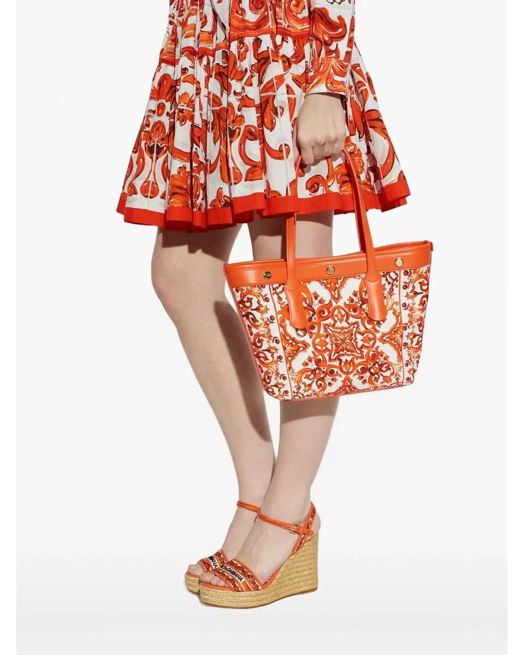 Dolce & Gabbana Orange Dolce & Gabbana Atene Shopping Bag