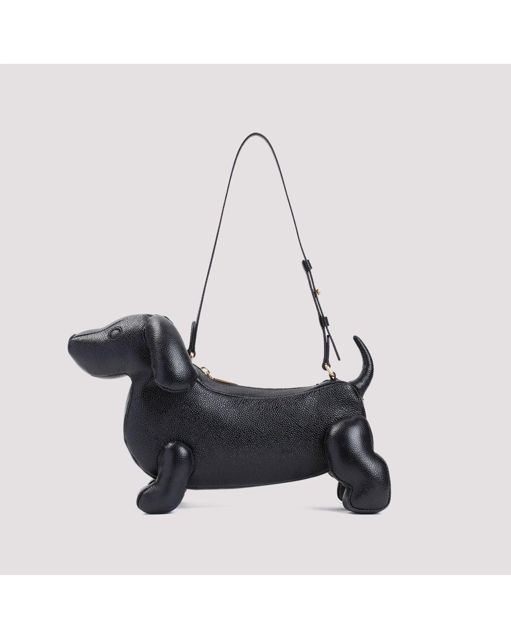 Thom Browne Black Hector Pebbled Leather Shoulder Bag