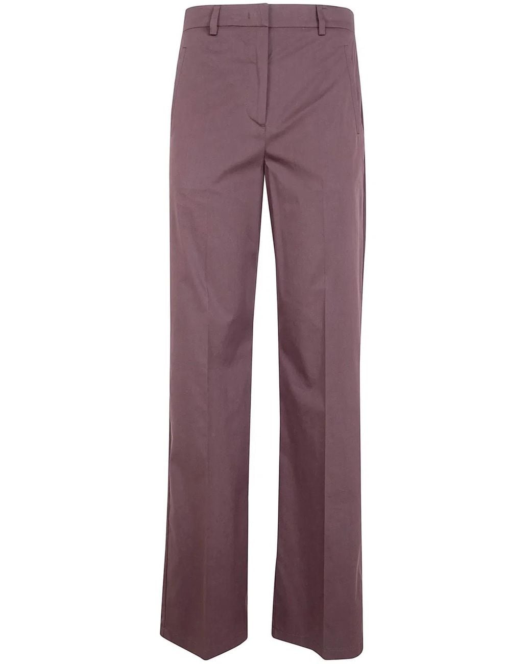 Blugirl Blumarine Purple Light Cotton Straight Fit Trousers