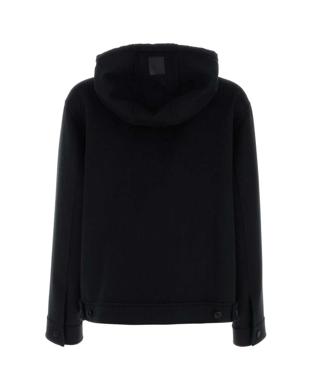 Loewe Black Wool-Cashmere Hooded Jacket for men