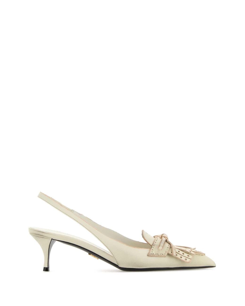 Prada White Ivory Leather Pumps