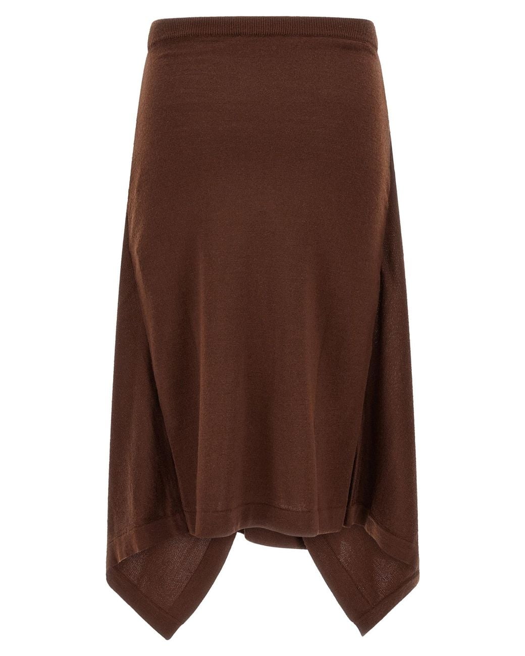 Lemaire Brown Button Asymmetrical Skirt