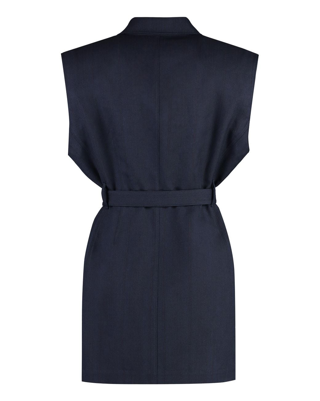 Prada Blue Virgin Wool Single-Breast Waistcoat