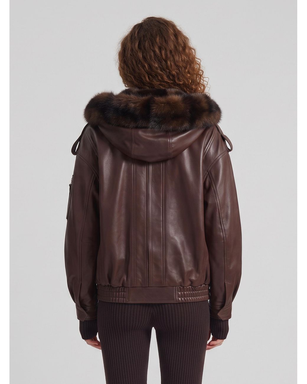 Frankie Shop Brown Napa Bomber With Hood