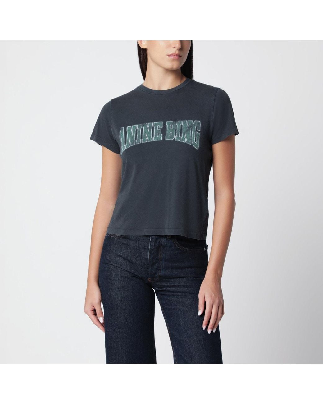 Anine Bing Black Shelley Cotton Tshirt