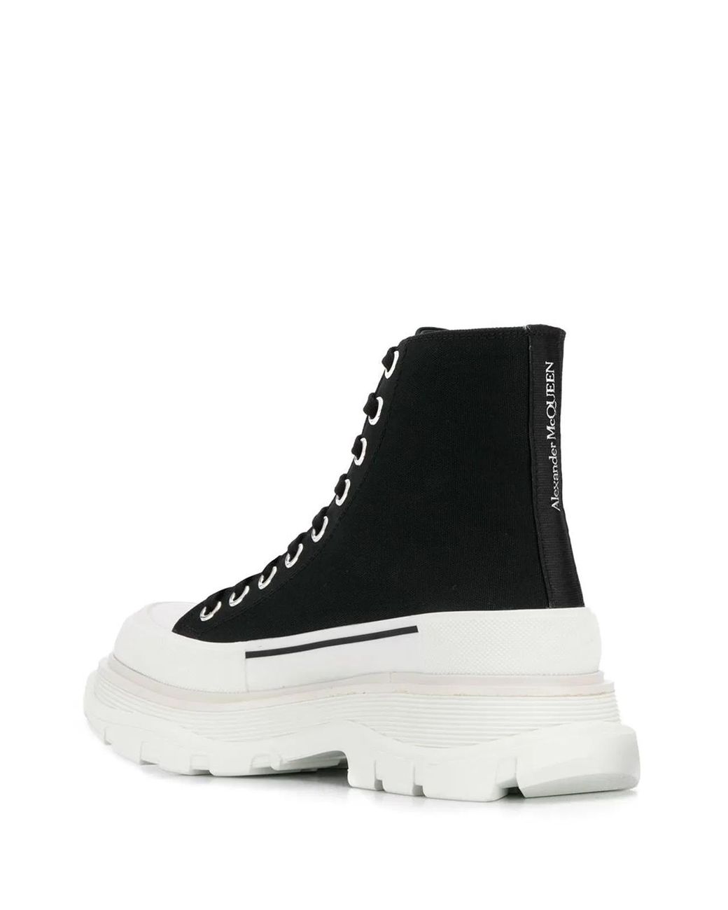 McQueen Black Tread Slick Ankle Boots