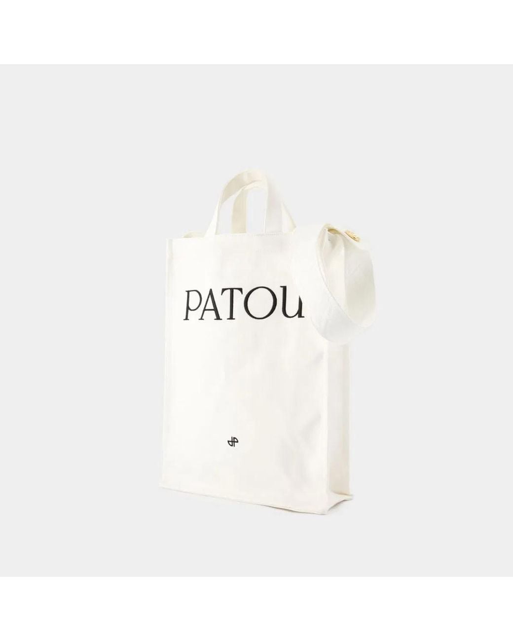 Patou White Vertical Shopper Bag