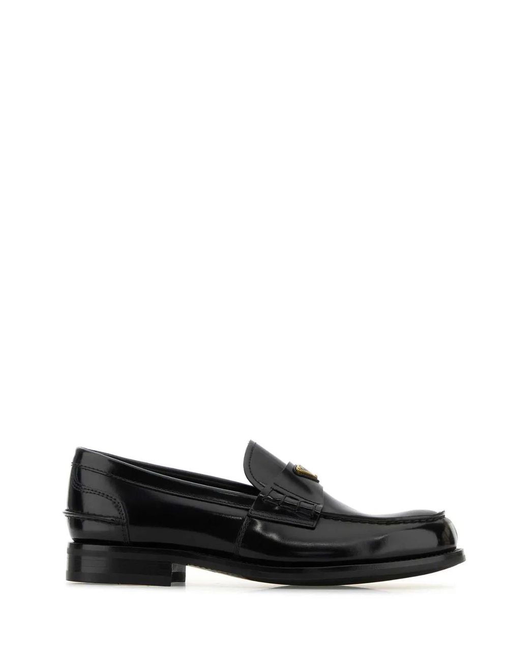 Prada Black Leather Loafers for men