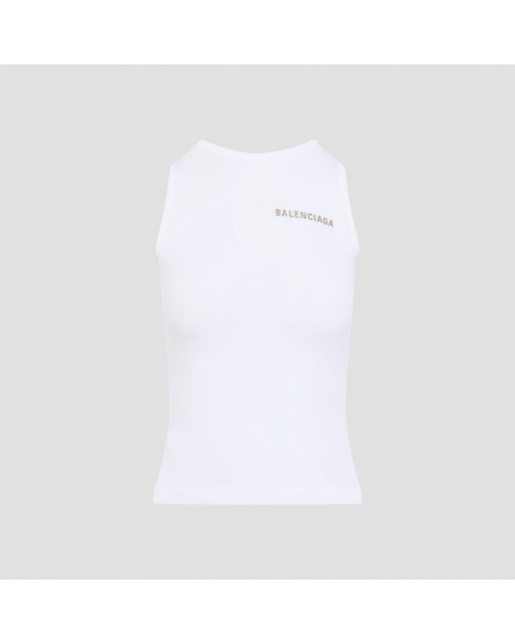 Balenciaga White Logo Tank Top