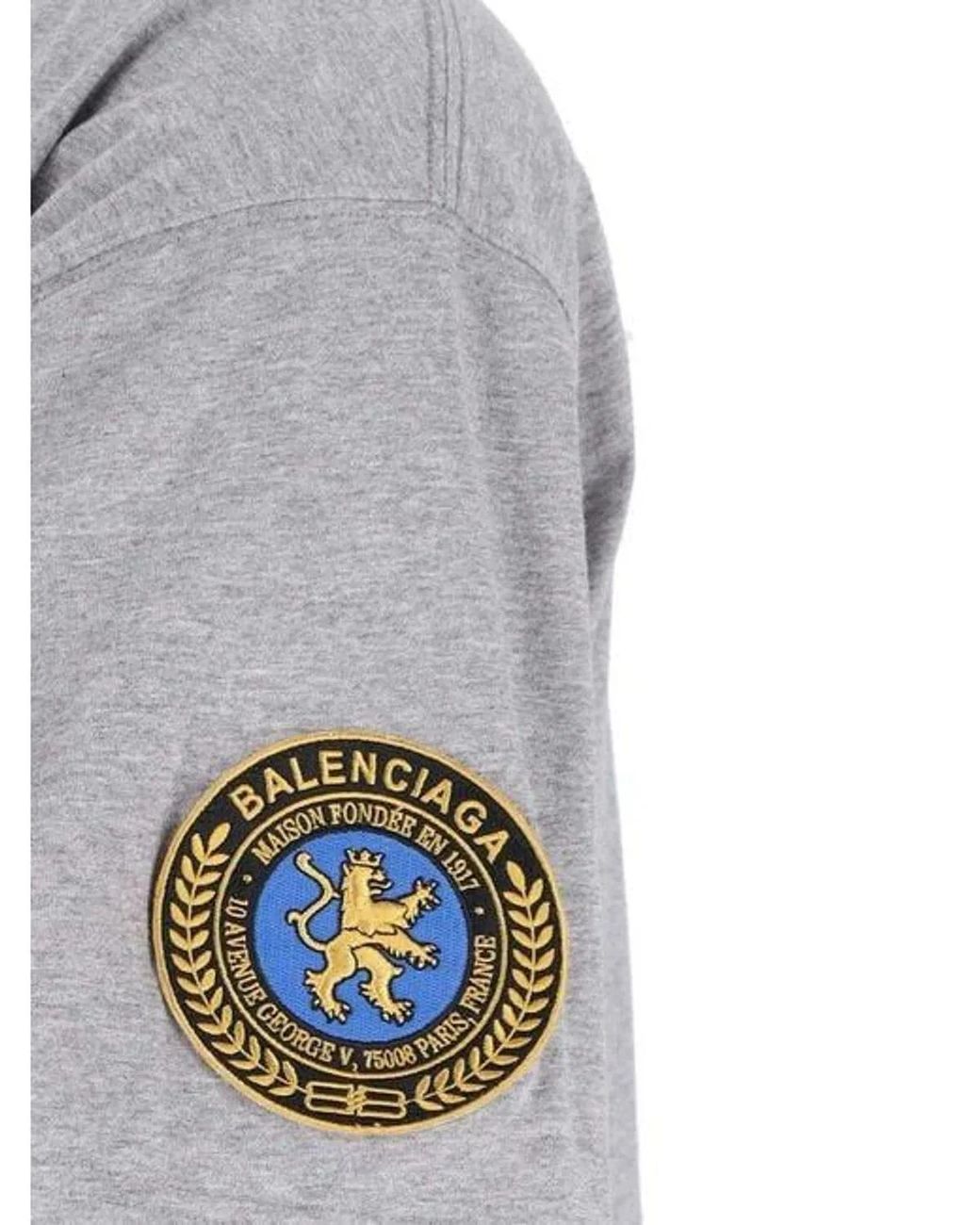 Balenciaga Gray Cotton Crew-Neck T-Shirt for men