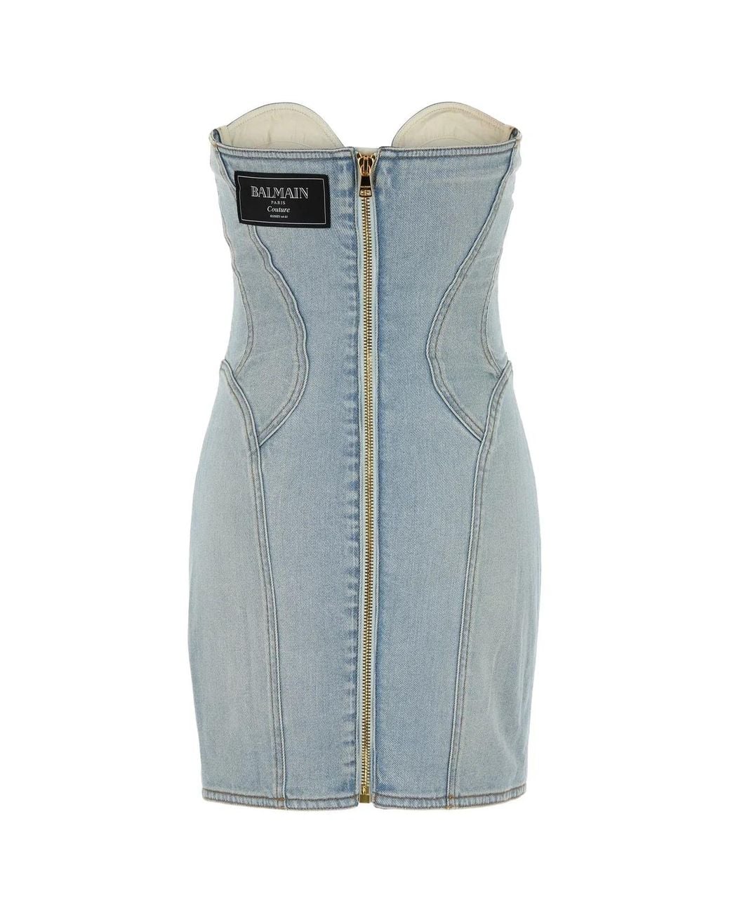 Balmain Blue Short Denim Dress